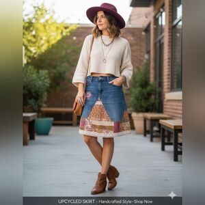 Upcycled Molly Made It  Jeans Skirt For Any Age